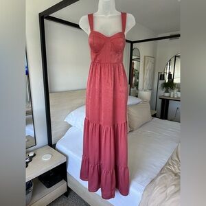 Band of the Free Fairycore Cottagecore Blush Rose Maxi Dress, Size Medium
